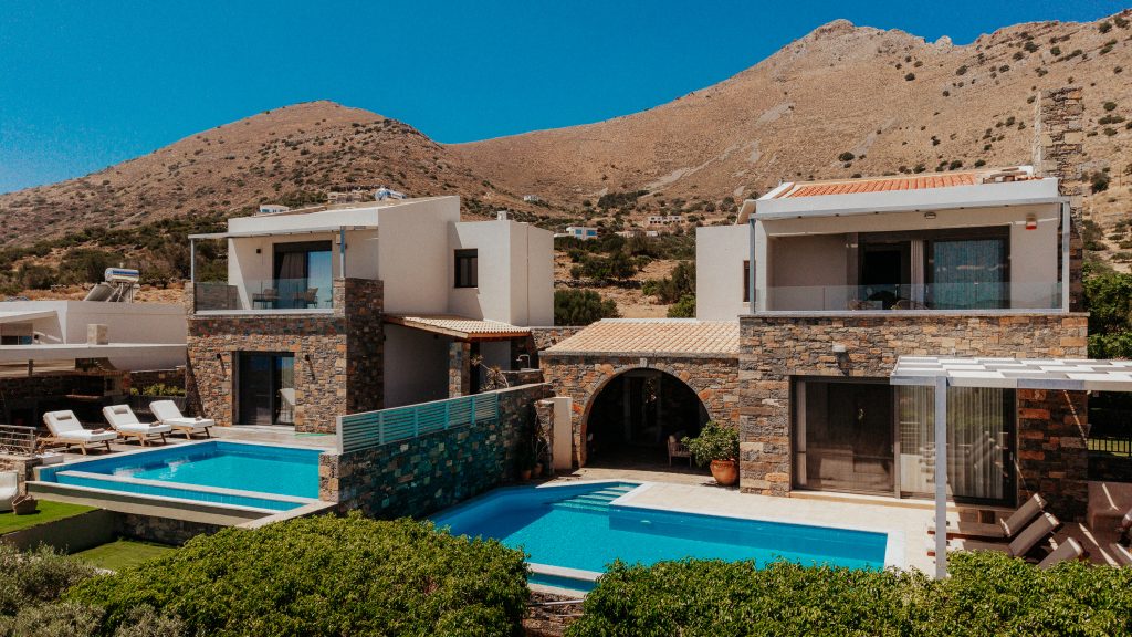 Luxury villa with private pool and panoramic sea views in Elounda Crete